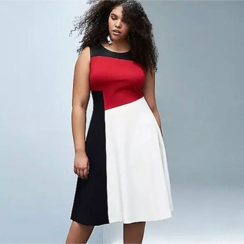 Prabal Gurung x Lane Bryant Women's Colorblock Midi Dress Plus Size 24